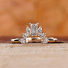 Tapered baguette wedding band with marquise wedding band.