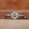 Round Cut White Gold Engagement Ring With Twisted Pave Shank