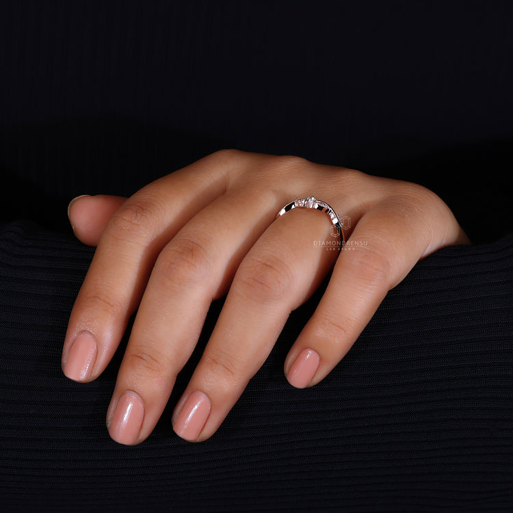 Custom diamond band and handmade band.