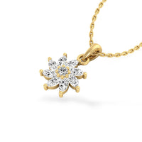 Pinwheel Lab-Grown Diamond + Solid Gold Pendant Necklace