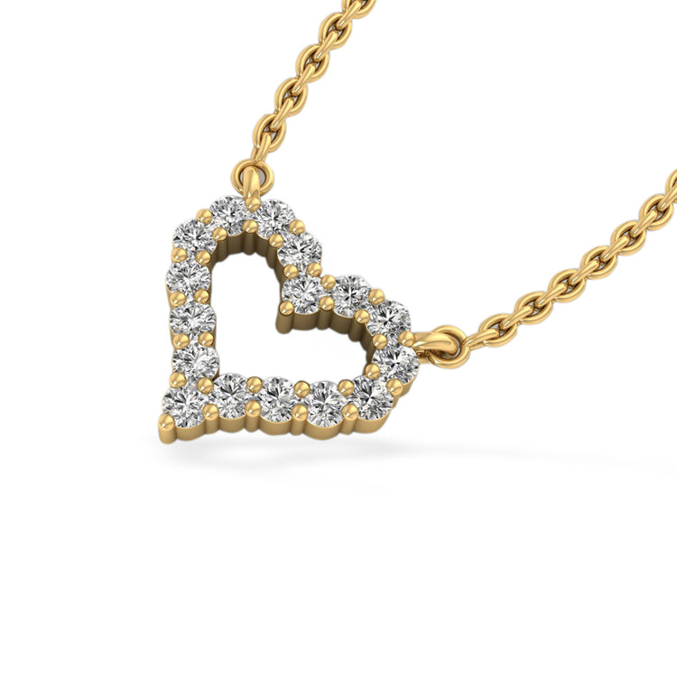 Open Heart Lab-Grown Diamond + Solid Gold Pendant Necklace