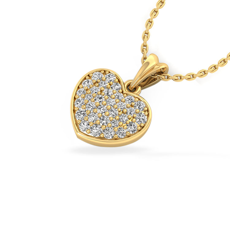 Chubby Heart Lab-Grown Diamond + Solid Gold Pendant Necklace