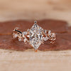 Nature Inspired Engagement Ring Using Dutch Marquise Diamond