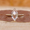 Tapered Shank Dutch Marquise Yellow Gold Diamond Ring