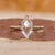 Yellow gold diamond ring with Dutch marquise cut and tapered shank.
