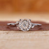 Portuguese cut engagement ring with a split shank band.
