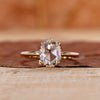 Yellow Gold Diamond Ring with oval rose cut diamond ring.
