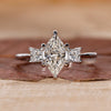 Dutch Marquise Cut 3 Stone Engagement Ring