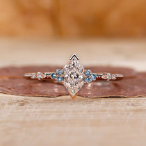 Dutch marquise engagement ring in rose gold ring.
