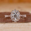 Round diamond ring with a halo ring setting.
