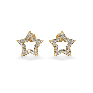Open Star Lab-Grown Diamond Stud + Solid Gold Earrings