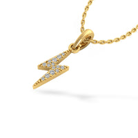 Lightning Bolt Lab-Grown Diamond + Solid Gold Stud Pendant Necklace