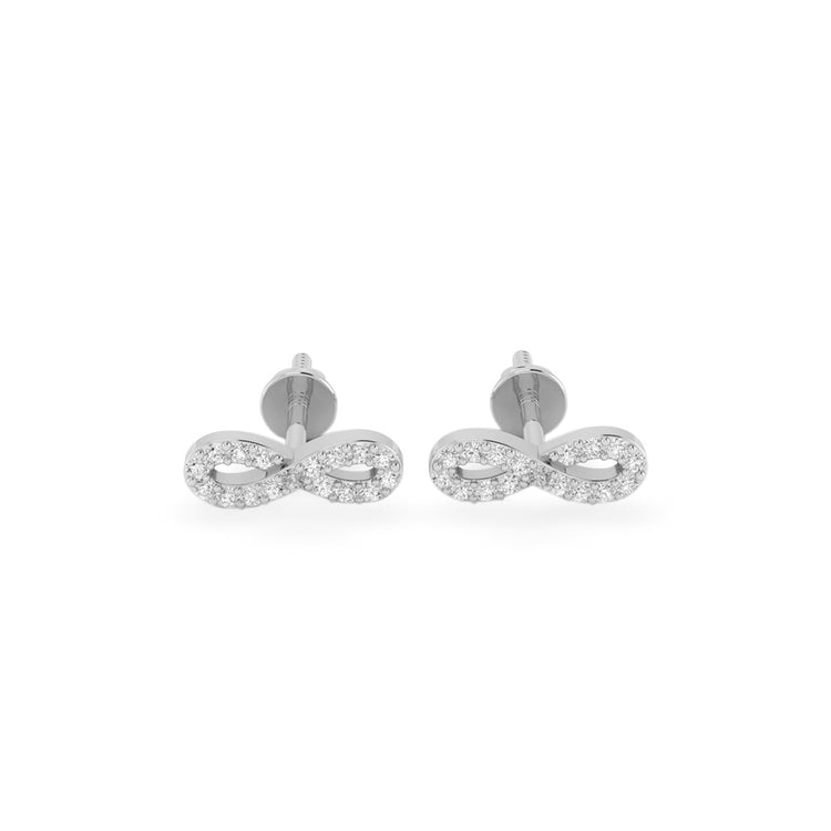 Infinity Symbol Lab-Grown Diamond Stud + Solid Gold Earrings