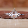 Pear rose cut engagement ring with solitaire diamond ring.
