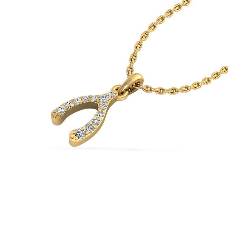 Make a Wishbone Lab-Grown Diamond + Solid Gold Pendant Necklace