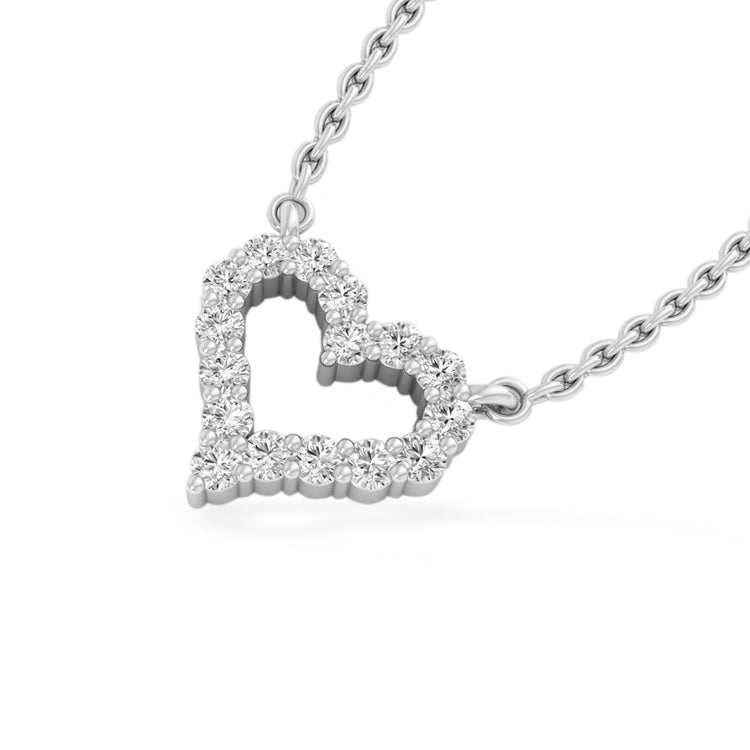 Open Heart Lab-Grown Diamond + Solid Gold Pendant Necklace