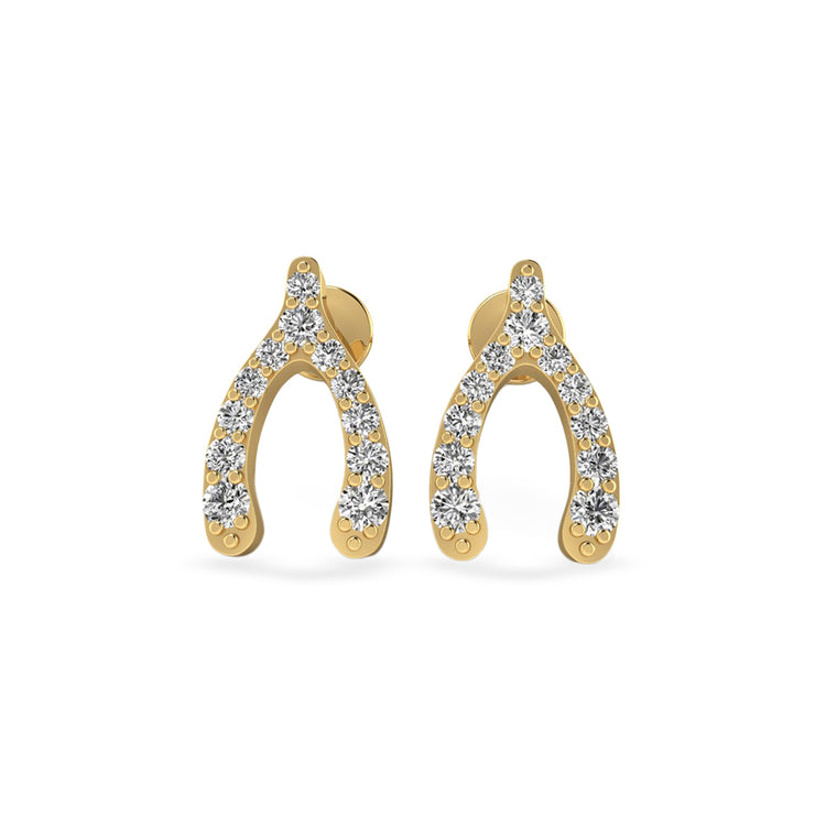 Make a Wishbone Lab-Grown Diamond + Solid Gold Stud Earrings