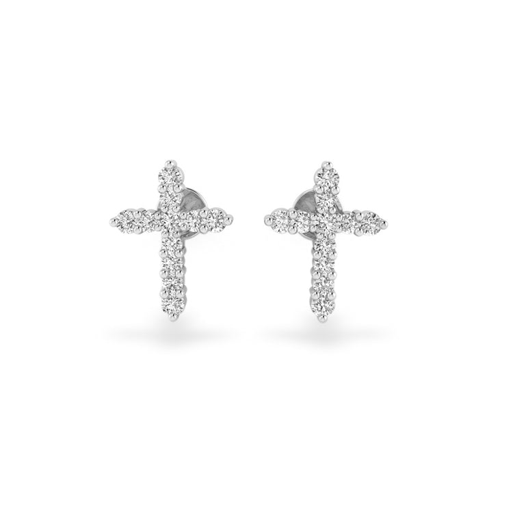Cross Lab-Grown Diamond  + Solid Gold Stud Earrings