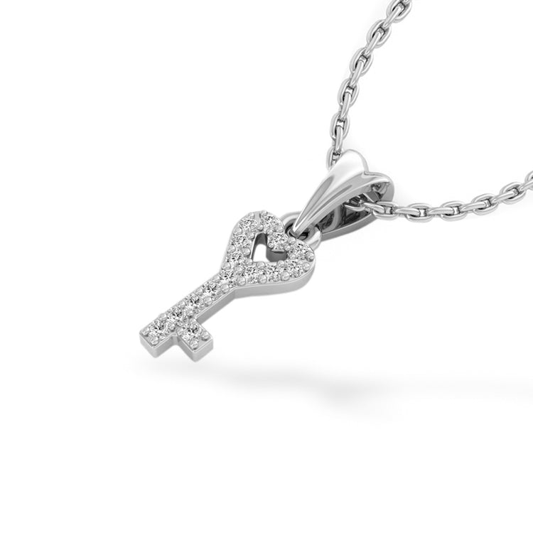 Love is The Key Lab-Grown Diamond + Solid Gold Pendant Necklace