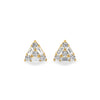 Baguette & Round Lab-Grown Diamond Triangle Stud + Solid Gold Earrings