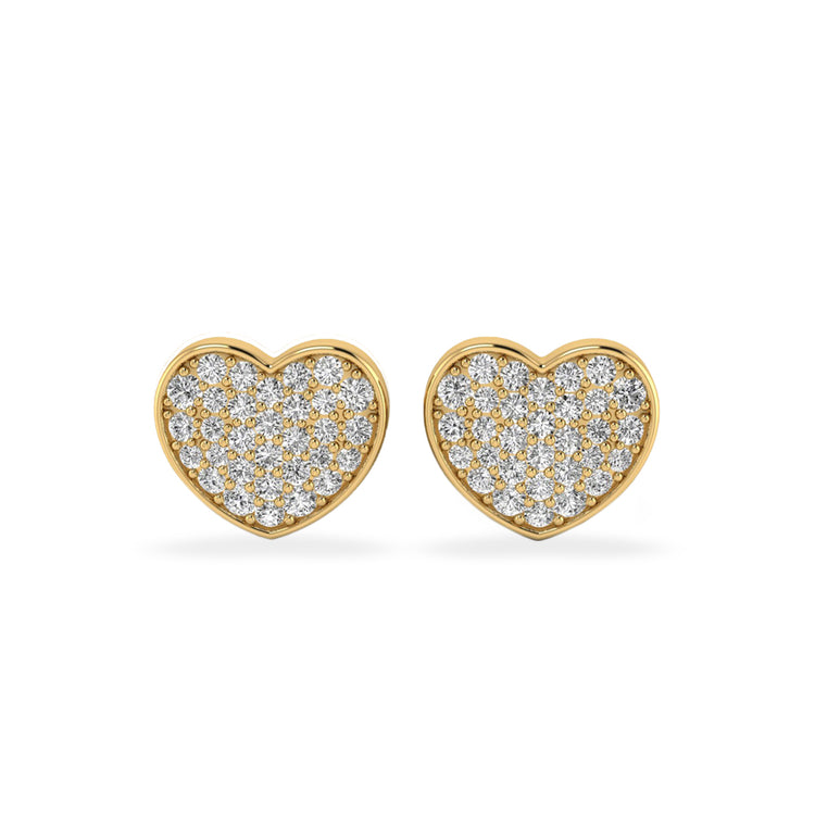 Chubby Heart Lab-Grown Diamond Stud + Solid Gold Earrings