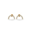 Semi-Circle Lab-Grown Diamond Stud + Solid Gold Earrings