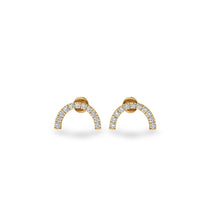 Semi-Circle Lab-Grown Diamond Stud + Solid Gold Earrings