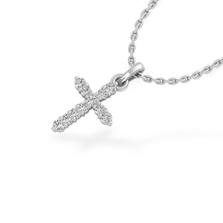 Cross Lab-Grown Diamond + Solid Gold Pendant Necklace