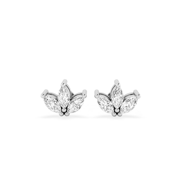 3 Petal Marquise Lab-Grown Diamond Stud + Solid Gold Earrings