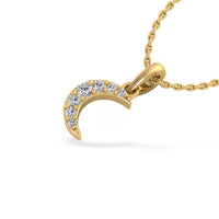 Crescent Moon Lab-Grown Diamond + Solid Gold Pendant Necklace