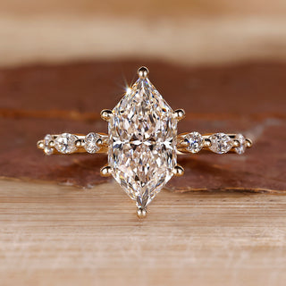 Dutch Marquise Cut Ring with 7 stone shared prong setting.
