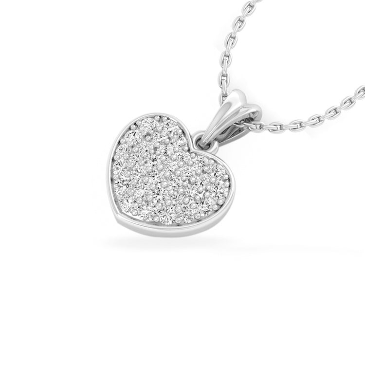 Chubby Heart Lab-Grown Diamond + Solid Gold Pendant Necklace