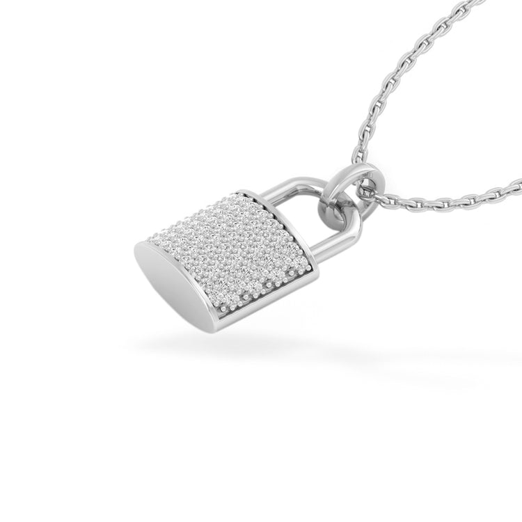 Padlock Lab-Grown Diamond + Solid Gold Pendant Necklace
