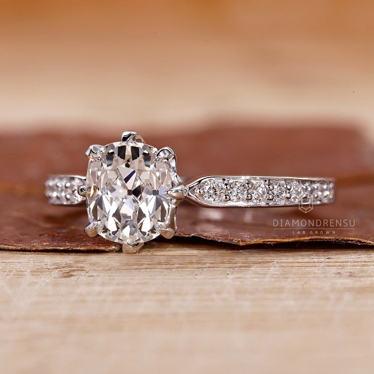 Pave setting ring with round diamond pave set.
