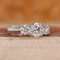 White gold engagement ring with round diamond engagement ring.
