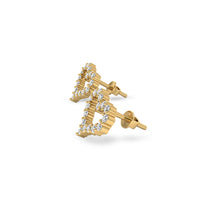 Open Heart Lab-Grown Diamond Stud + Solid Gold Earrings