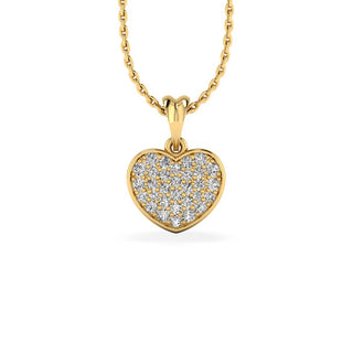 Chubby Heart Lab-Grown Diamond + Solid Gold Pendant Necklace