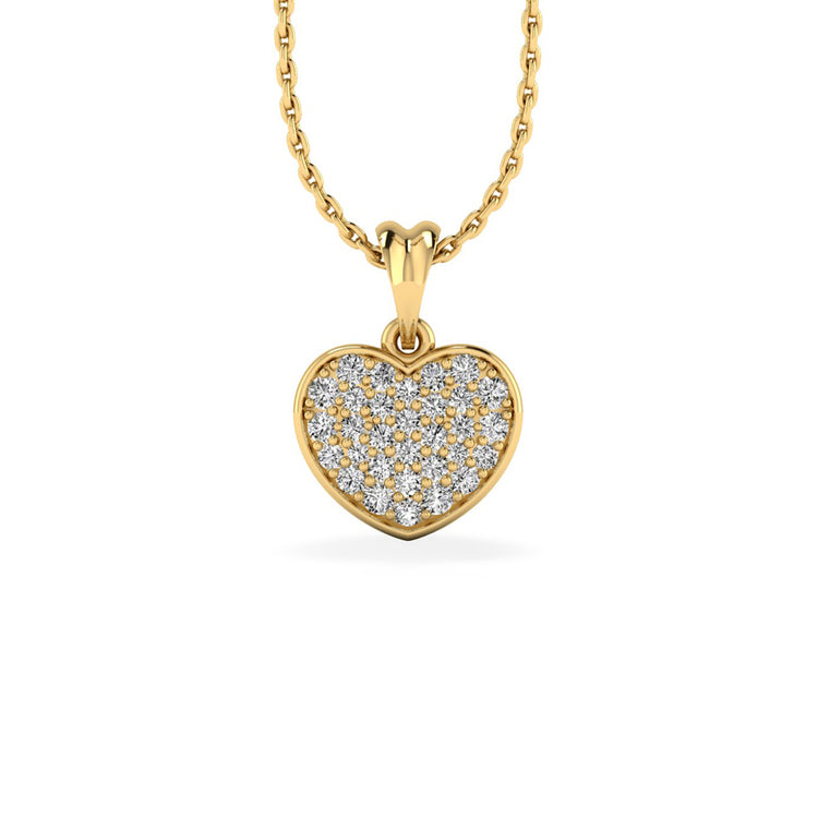 Chubby Heart Lab-Grown Diamond + Solid Gold Pendant Necklace