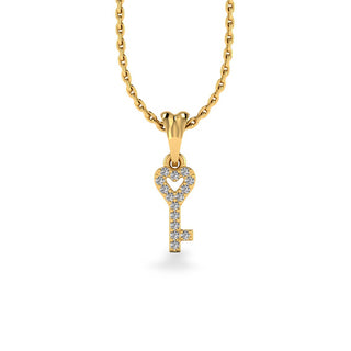 Love is The Key Lab-Grown Diamond + Solid Gold Pendant Necklace