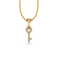 Love is The Key Lab-Grown Diamond + Solid Gold Pendant Necklace