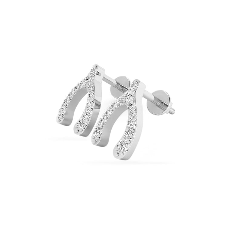 Make a Wishbone Lab-Grown Diamond + Solid Gold Stud Earrings