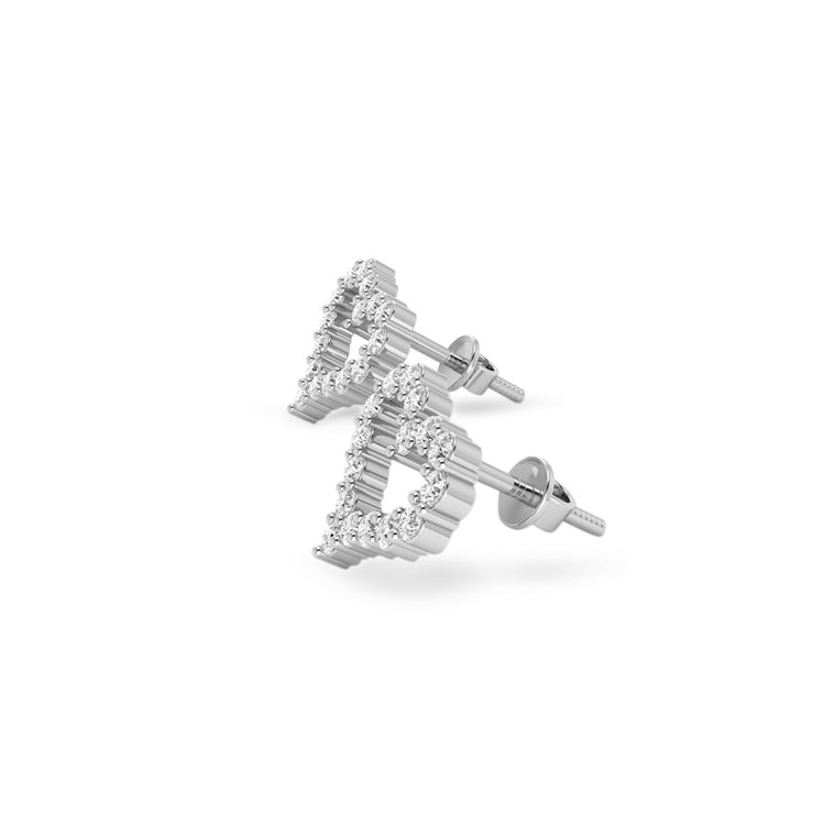 Open Heart Lab-Grown Diamond Stud + Solid Gold Earrings