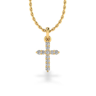 Cross Lab-Grown Diamond + Solid Gold Pendant Necklace