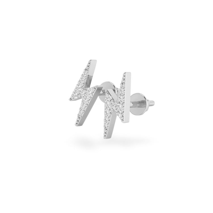 Lightning Bolt Lab-Grown Diamond Stud + Solid Gold Earrings