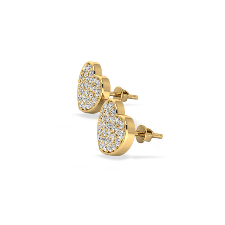 Chubby Heart Lab-Grown Diamond Stud + Solid Gold Earrings