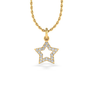 Open Star Lab-Grown Diamond + Solid Gold Pendant Necklace