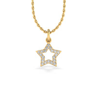 Open Star Lab-Grown Diamond + Solid Gold Pendant Necklace