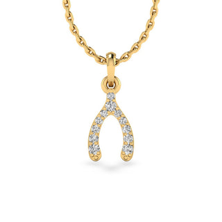 Make a Wishbone Lab-Grown Diamond + Solid Gold Pendant Necklace