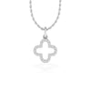 4 Leaf Open Clover Lab-Grown Diamond + Solid Gold Pendant Necklace