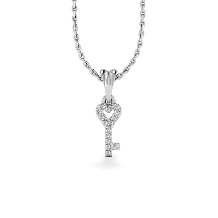 Love is The Key Lab-Grown Diamond + Solid Gold Pendant Necklace